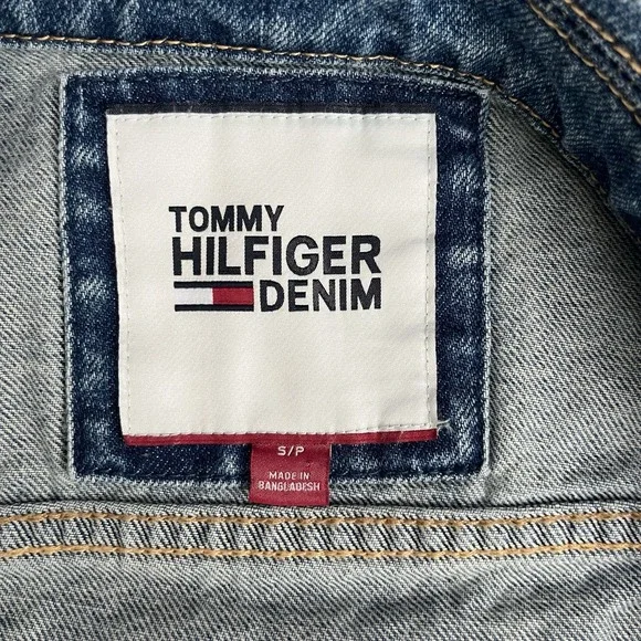 TOMMY HILFIGER Vintage Womens Small 90s Y2K Denim Jean Trucker Jacket Western - Picture 8 of 12